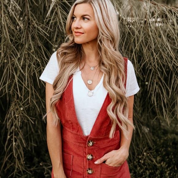 Corduroy Button Front Jumper, Vintage Rose - Picture 4 of 12